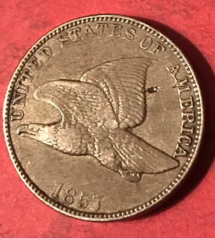 Error 1857 1C Flying Eagle One  Cent see photo ( mint error) Cover