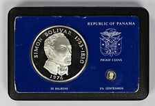 Panama 1976 2 Coin Proof Set - 20 Balboas and 2 1/2 Centesimos - BOX COA