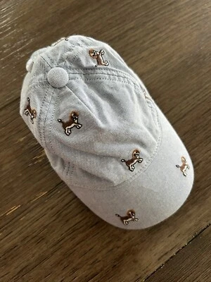 Janie And Jack Ball Cap Dog Puppy Blue 0-3M Baby Boy - Image 1 of 2
