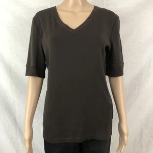Camisa deportiva Jones New York para mujer talla grande marrón manga corta carrera informal - Imagen 1 de 12
