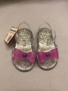 Garanimals Baby Girls Sandals Shoes Clear Glitter - Picture 1 of 12