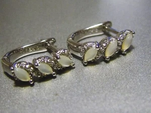 PENDIENTES PRECIOSOS DE PLATA LEGITIMA CON DIAMANTES Y PERLAS - Imagen 1 de 2