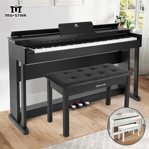 ♬Mustar 88 Graded Hammer Weighted Keys Digital Piano Keyboard Pedal Stool MIDI - Picture 1 of 78