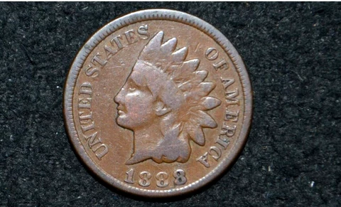 1888 Indian Head Cent ** FINE * CHOICE BROWN * Faint Partial LIBERTY * FREE S/H Cover