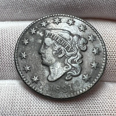 Centavo grande corona letra pequeña 1831 N-11/R-2 recibir moneda en la foto #3828 Foto 1 de 4