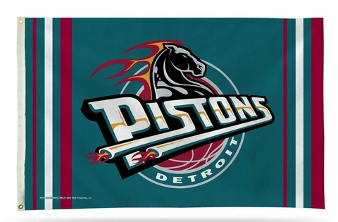 Detroit Pistons Flag Banner 3x5 Retro Design Premium Outdoor House Basketball Cover