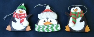 Adorable Pingüino Adorno de Navidad Set de 3 NUEVO - Imagen 1 de 1