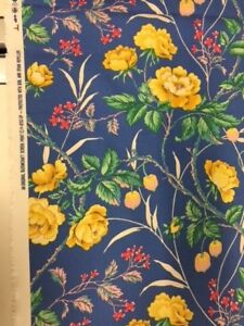bloomcraft blue floral cotton print fabric by the yard 
