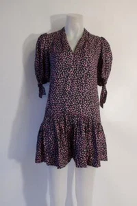 NWT Womens Rebecca Taylor Black Pink Silk Blend Floral Shift Mini Dress XS * - Picture 1 of 10
