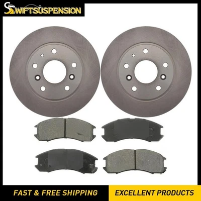 Front Brake Rotors and Ceramic Pads Kit for 1990 1991 1992 1989 Ford Probe - Image 1 of 4