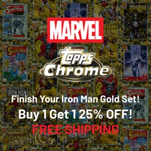 Topps Chrome Marvel 2025 Iron Man Gold Insert | FINISH YOUR INSERT SET - Picture 1 of 11
