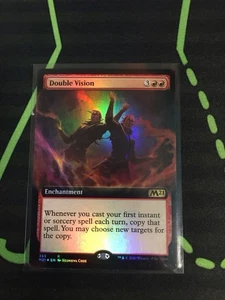 MTG Magic The Gathering Double Vision Foil M21 Rare Ext Art Red Enchantment  - Picture 1 of 1