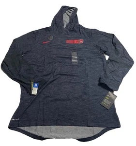 Ole Miss Rebels The Nike Tee Dri Fit Cotton T LS Navy Pullover Hood Mens L NWT - Picture 1 of 14