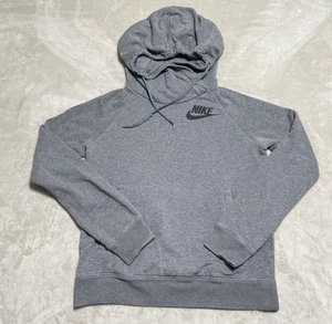 Nike Hoodie Womens Small Heather Gray Tunnel Neck Pullover Sweatshirt - Picture 1 of 8