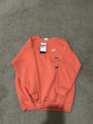 Moletom infantil Nike laranja gola redonda tamanho G novo com etiquetas - Imagem 1 de 3