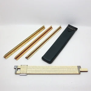 K&E Keuffel & Esser 4081-3 Duplex Rechenschieber Lederetui USA Dreieckslineale - Bild 1 von 7