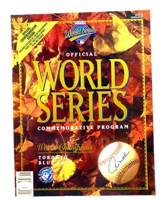 Paul Molitor Signed Autographed Program Magazine 1993 World Series Blue Jays JSA - Image 1 of 2