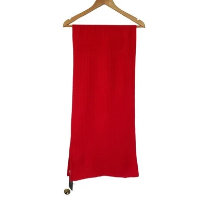 Bufanda de cachemir de lujo Charter Club acanalada roja calipso talla única 66 x 15 nueva con etiquetas $108 Foto 1 de 4