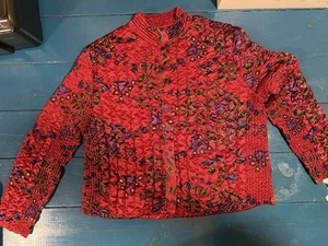 Ladies Ruby Rd. Puffed Jacket Silk Red Size PXL Beautiful - Picture 1 of 4