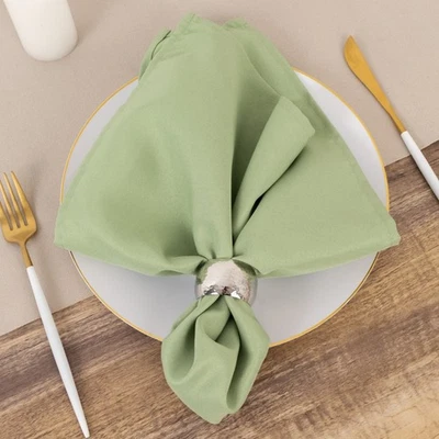 5 SAGE GREEN Premium 20" x 20" Polyester Dinner Table Napkins Wedding Party - Image 1 of 4