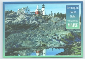 Postcard Pemaquid Point Light South Bristol Maine Lighthouse - Picture 1 of 3