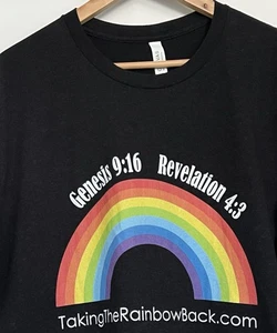 Camiseta con logotipo de Rabino Schneider 'Taking the Rainbow Back', negra - talla 2XL XXL *BONITA* - Imagen 1 de 7