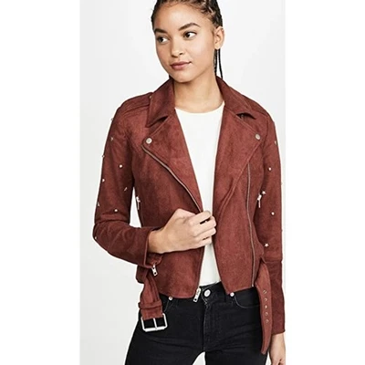 Chaqueta de moto BB Dakota Love Walk imitación gamuza en madera de cerezo  Foto 1 de 4