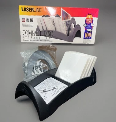 Vintage Laserline 100 CD Compact Disc Storage Desktop Tray Media Zone Open Box - Image 1 of 4