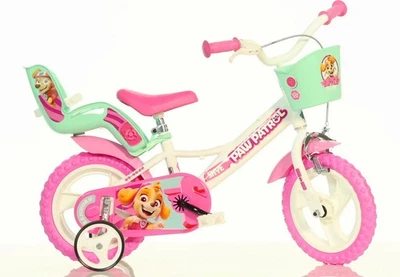 Bicicletta 12 per bambina PAW PATROL rotelle cestino porta bambola Dino Bikes
