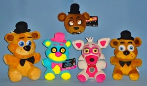 Five Nights At Freddy’s-Neon BL Blue Freddy-White Foxy-Mymoji Freddy-Plush LOT-5 - Picture 1 of 12