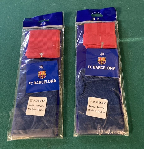 FC Barcelona Futbol Soccer Socks Comes w/ 2 Pair Color Blue Brand New In Package Cover