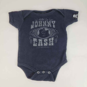 Baby Boy Clothing Johnny Cash One-Piece - 6 Mos. - Black with Graphics on Front