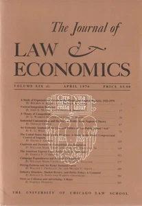 The Journal of Law & Economics, Volume XIX (1) April 1976 - Imagen 1 de 1