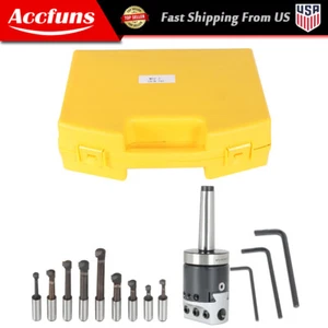 Boring Head 2"(7/8-20) With MT2 Shank 3/8-16 and 9Pc 1/2" Shank Boring Bar Sets - Picture 1 of 7