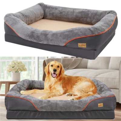 BINGOPAW Orthopädisches Hundebett Hundekissen XXL Hundesofa Haustier Schlafpletz Grau DE