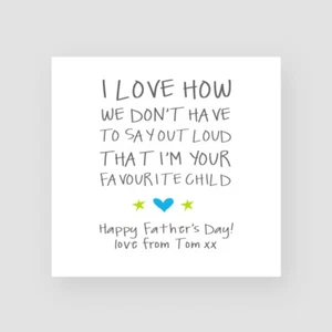 Personalizada Hecha a Mano Divertida Tarjeta del Día del Padre Papá Favorito Niño CUALQUIER NOMBRE - Imagen 1 de 6