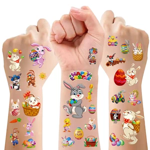 Easter Temporary Tattoo Stickers for Kids 10 Sheets, Boys and Girls' Party Gifts - Picture 1 of 12