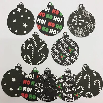 Large Christmas Bauble Die Cuts - Assorted Styles, Sets of 10