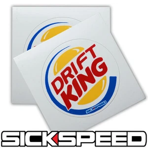 2PC DRIFT KING BURGERS VINYL STICKER DECAL STICKERBOMB BOMB FUNNY SPOOF LOT D - Picture 1 of 1