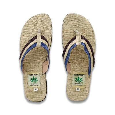 Fwosi Hemp handmade slippers are 100% natural and eco-friendly, crafted in Nepal - Image 1 of 4