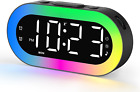 Kids Alarm Clock with Night Light for Bedroom, Color Changing Alarm Clock with U