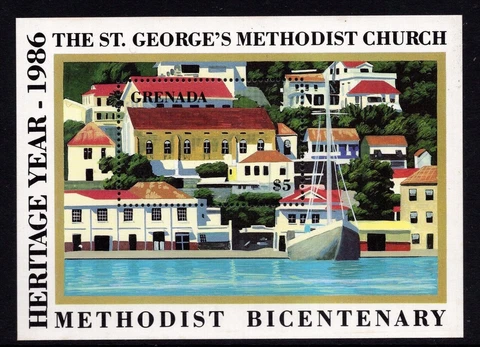 Grenada 1986 $5 St. George's Methodist Church Miniature Sheet MUH Cover