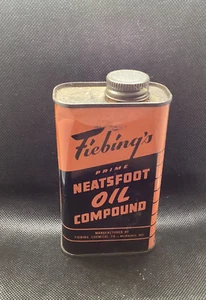 Antique Fiebings Neatsfoot oil Compound Tin - Picture 1 of 6