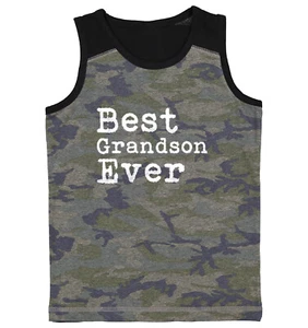 Best Grandson Ever - Grandma Grandpa Birthday Gift Youth Contrast Tank Top - Picture 1 of 7