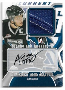 2012-13 ITG Heroes & Prospects Jersey and Auto Silver #MA-AL Adam Lowry (Jets)