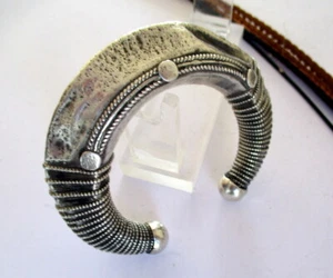 Silber Armreif Armspange Indien Rajasthan Tibet Nepal Hmong ethnisch tribal - Bild 1 von 9