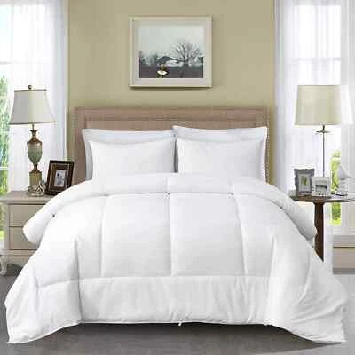 Juego de edredón de 10 piezas a cuadros cama en bolsa ropa de cama plumón edredón alternativo Foto 1 de 4