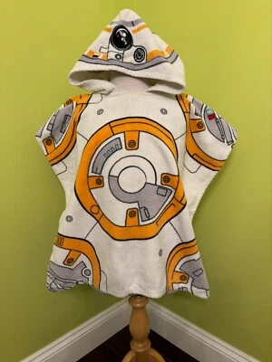 Star Wars BB-8 White Hooded Poncho Bath Towel Size Lityle Boys - Image 1 of 4