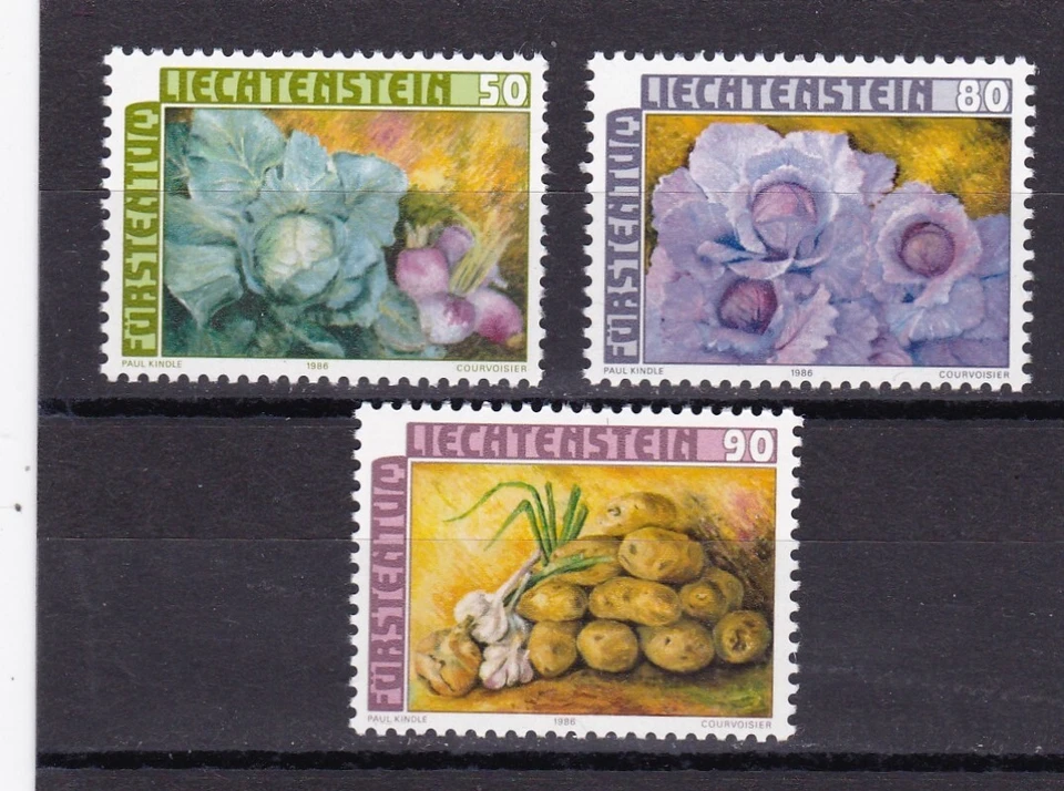LIECHTENSTEIN #852-854 MNH CROPS; CABBAGE, BEETS, POTATOES & ONIONS - Image 1 of 1