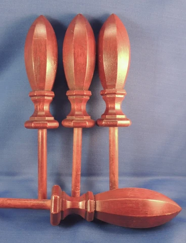 4 Large Vintage Solid Mahogany Poster Bed Finials Cover